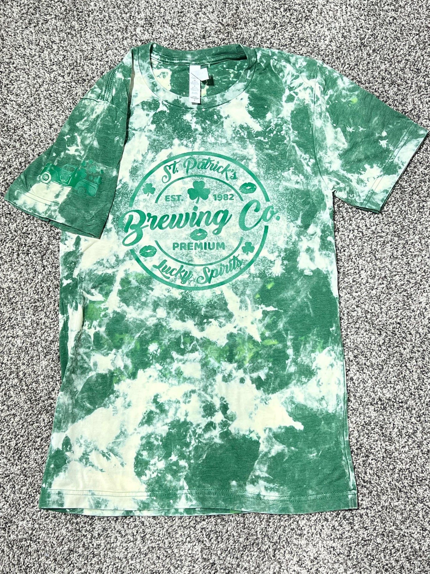 Screen Print St. Patrick’s Day  Beewing Co Clover Truck, Ready to Pree, Screen Print Transfer, Green Ink Screen Print