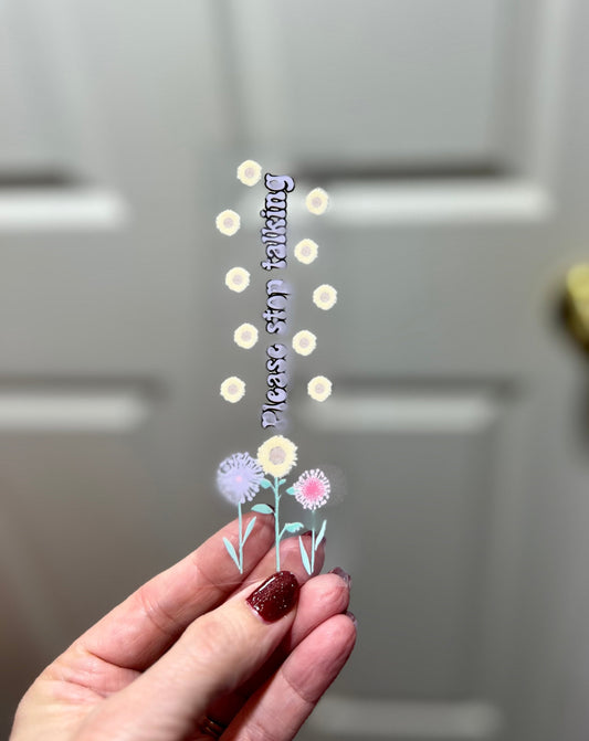 UVDTF Wrap Please Stop Talking Funny Saying Flower for Pen, Metal Glitter Pens, Funny Sarcastic Wrap, Ink Joy, Permanent Adhesive Waterproof