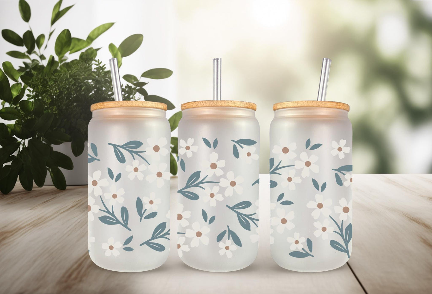 UVDTF Wrap Floral Summer Daisies 20oz Can Wrap Mug Tumbler, Flower Wrap, Ready to Apply, Permanent Waterproof Adhesive