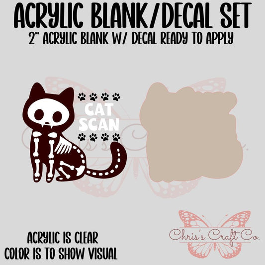 CAT Scan Acrylic Blank UVDTF Decal Set,  Medical Badge, Diy Badge Reels, UVDTF sticker, Unfinished Badge Reel, Badge Reel Blanks