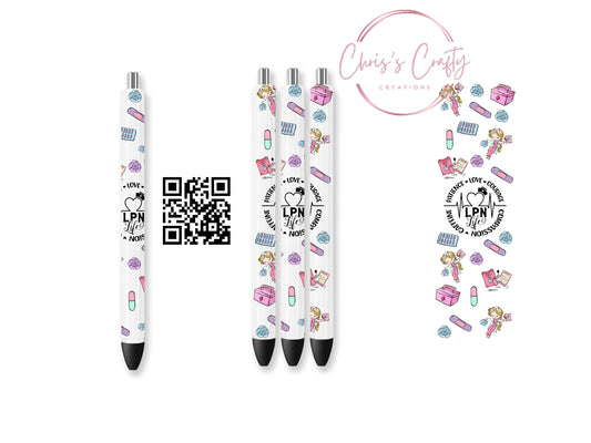 UVDTF Pen Wrap Nurse LPN RN MA, Ready to Apply, Permanent Waterproof Adhesive