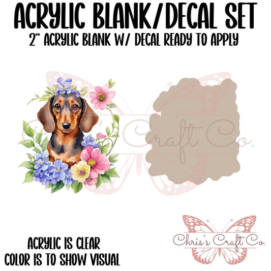 Dachshund Weiner Acrylic Blank Decal Set, Dog Badge, DIY Badge Reels, UVDTF sticker, Unfinished Badge Reel, Badge Reel Blanks