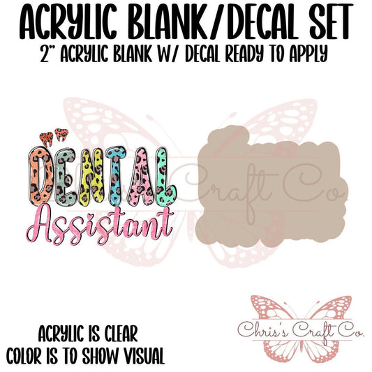 Dental Assistant Acrylic Blank Decal Set, Leopard Print Badge, DIY Badge Reels, UVDTF sticker, Unfinished Badge Reel, Badge Reel Blanks