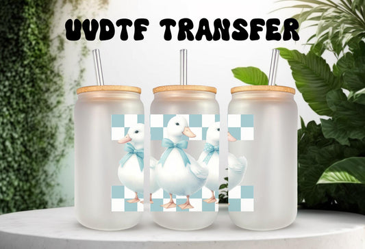 UVDTF Decal Cute White Geese, Goose Decal