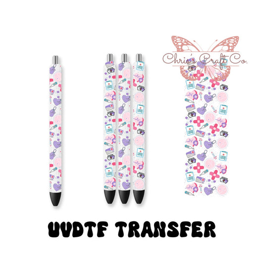 UVDTF Pen Wrap Medical Nurse, Ready to Apply, Permanent Waterproof Adhesive