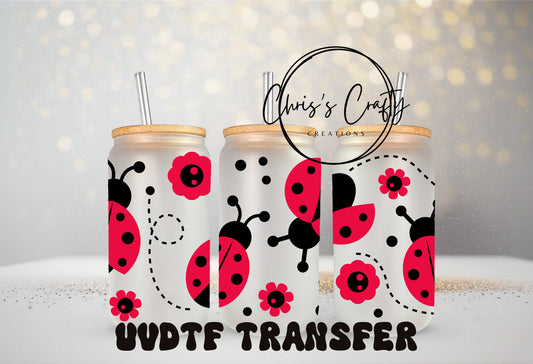 UVDTF Wrap Red Ladybug Flowers