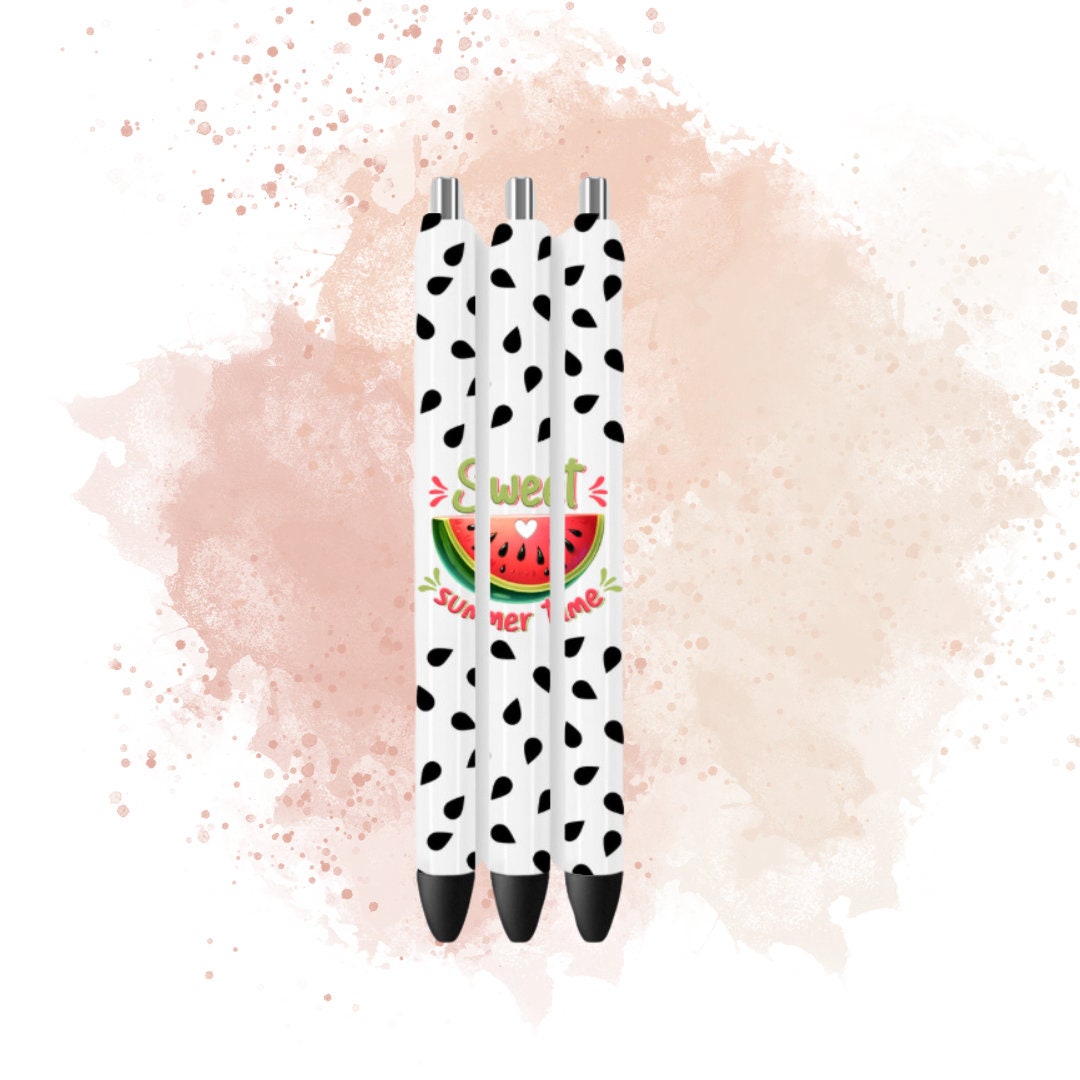 UVDTF Pen Wrap Watermelon Sweet, Fruit Pen wrap, Pen Wrap, Epoxy Pen Wrap, Permanent Waterproof Adhesive, Ready to Apply