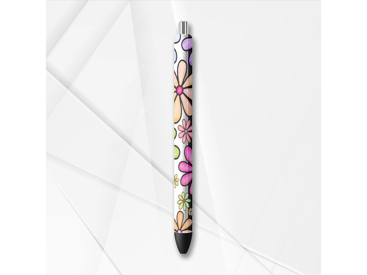UVDTF Pen Wrap Groovy Flowers, Ready to Apply, Permanent Waterproof Adhesive, Bundle and Save