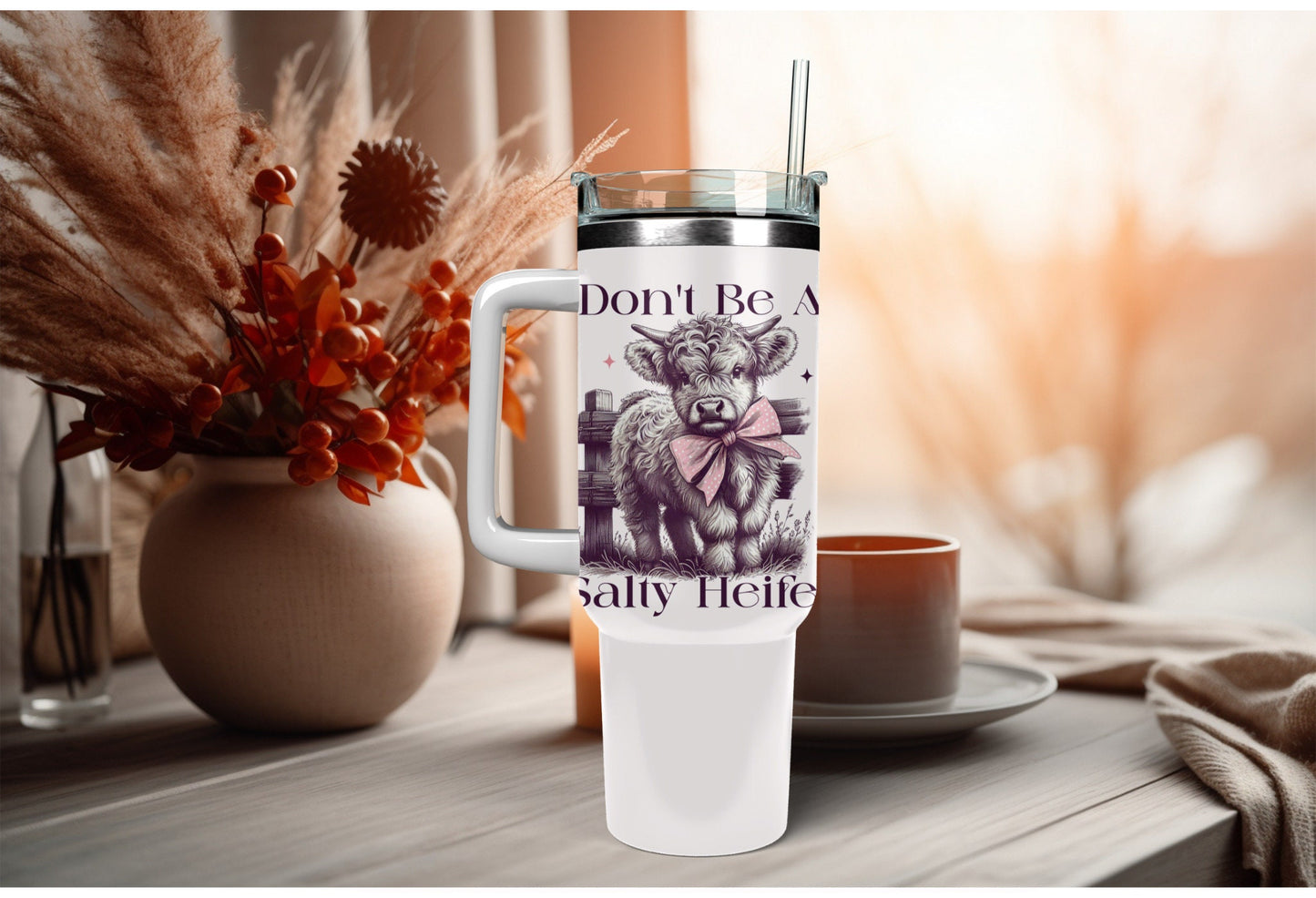 UVDTF Decal Salty Heifer, Funny Sarcastic