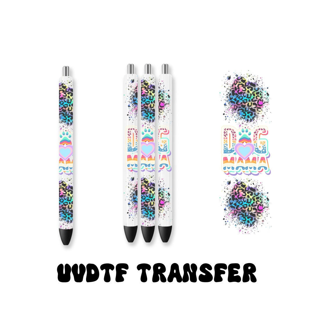 UVDTF Pen Wrap Dog Mama Leopard, Dog Mama, Ready to Apply, Permanent Waterproof Adhesive