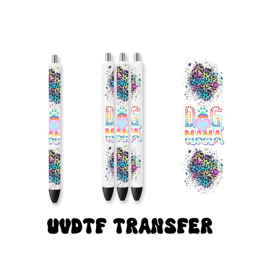 UVDTF Pen Wrap Dog Mama Leopard, Dog Mama, Ready to Apply, Permanent Waterproof Adhesive