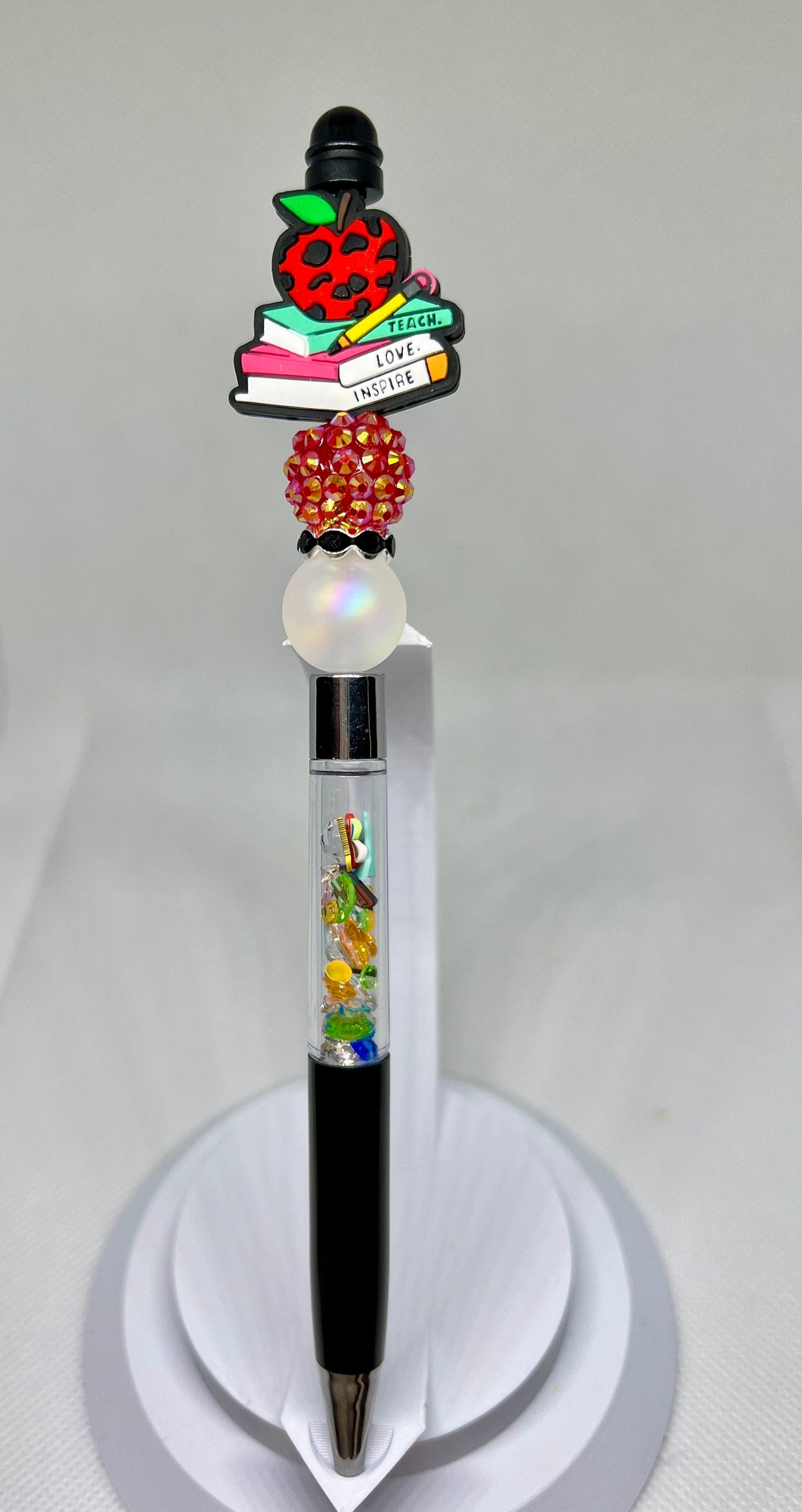 Beaded Pens, Teach Love Inspire Books , Fun Pens Acrylic  Beads, Beaded Pen, Retractable Ink Pen, Gifts