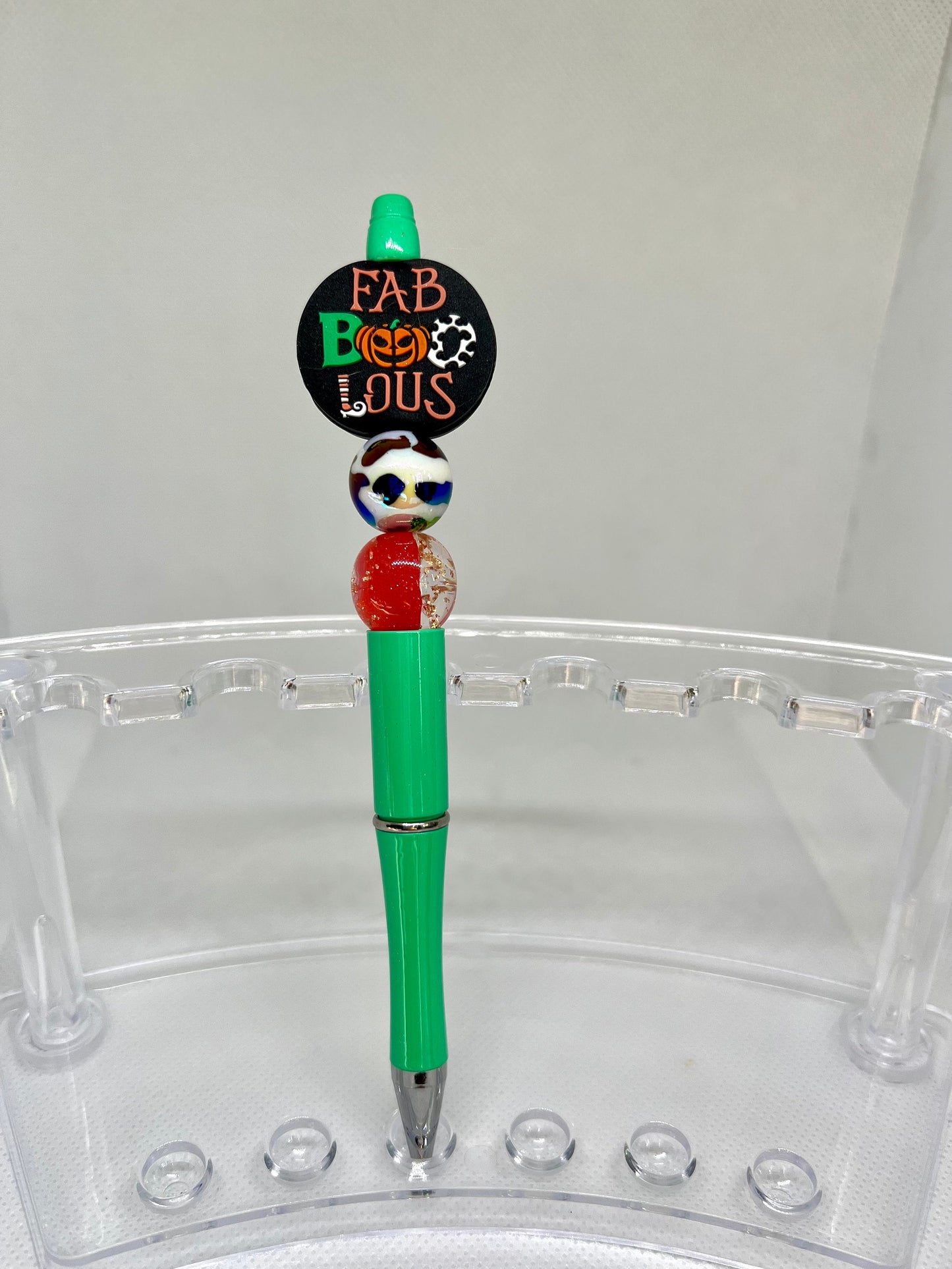 Beaded Pen Halloween Faboolous Pumpkin, Fun Pens Acrylic Beads, Custom Pen, Retractable Ink Pen, Gifts