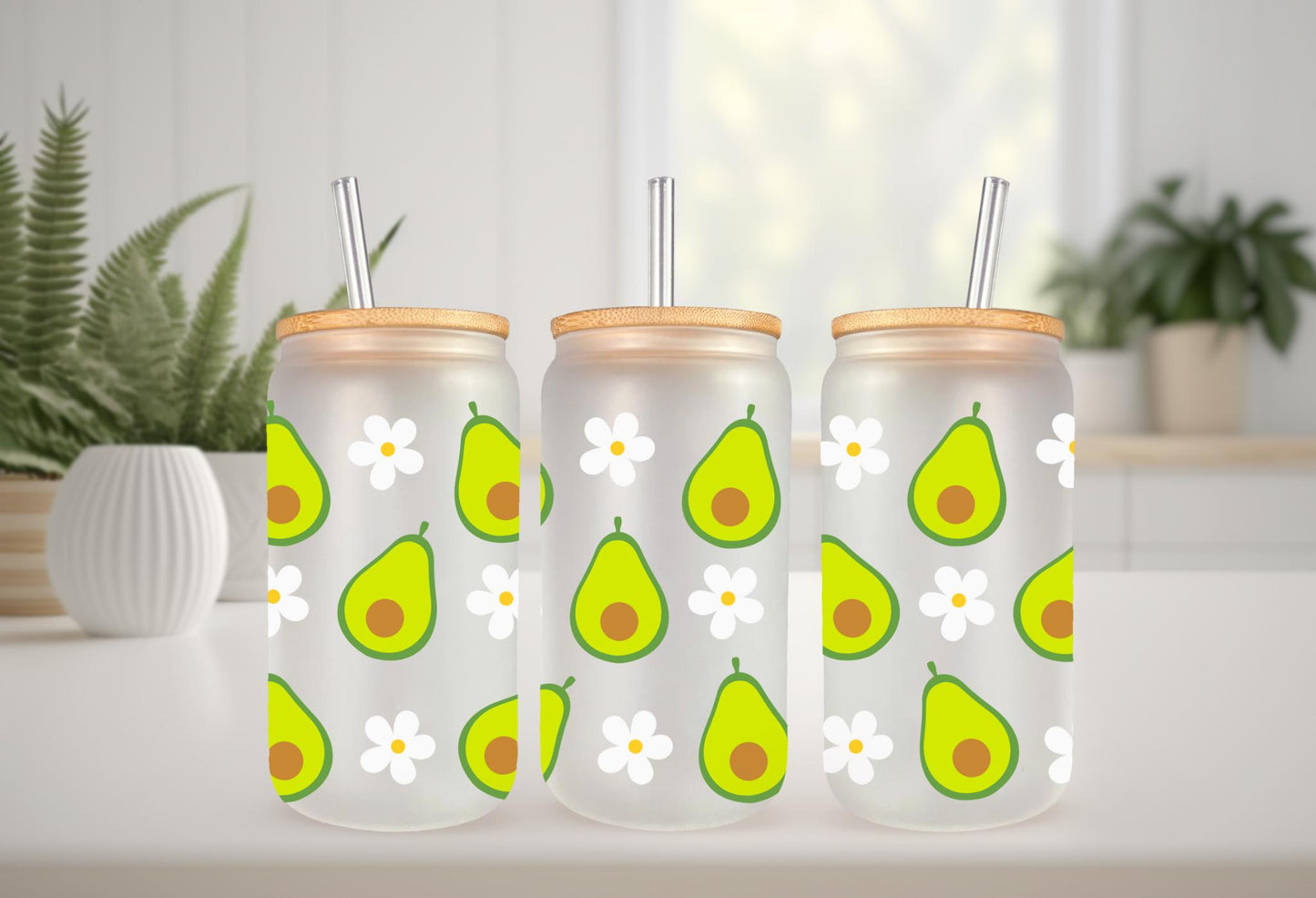 UV DTF Wrap Avocado & Daisy