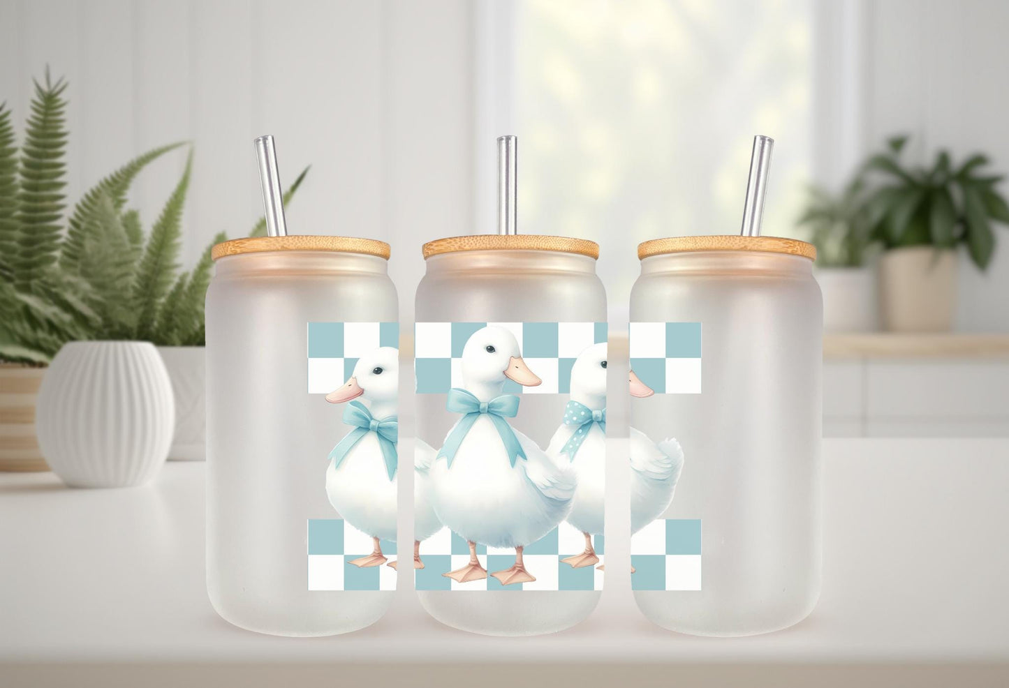 UVDTF Decal Cute White Geese, Goose Decal