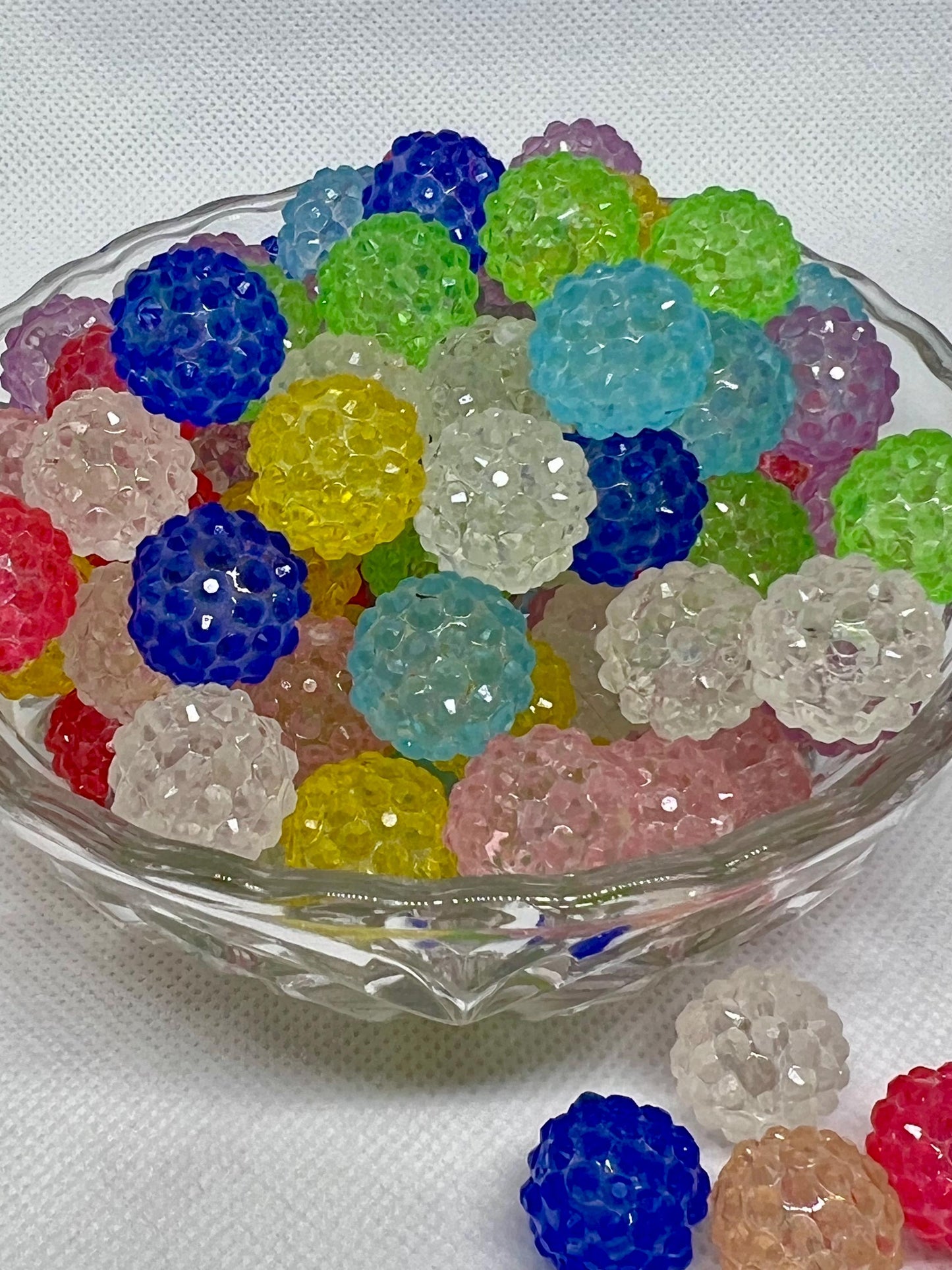 Acrylic Beads 16mm Rhinestone Luminous, Acrylic Gumball Beads in Bulk, 16mm Beads, 16mm Bubble Gum Beads, DIY ideas