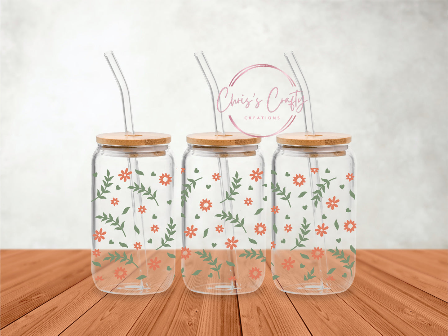 UVDTF Wrap Botanical Flower for 16 oz Can Glass Mug Tumbler,  Flower Wrap, Ready to Apply, Permanent Waterproof Adhesive
