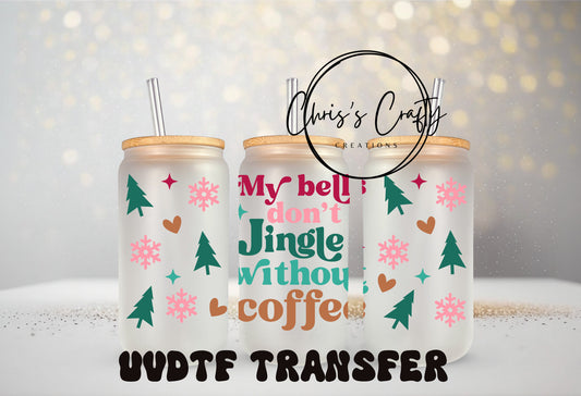 UVDTF WRAPS ONLY for 16 oz can glass Christmas Wrap Bundle Set of 4 | Ready to apply | Waterproof | Permanent Adhesive
