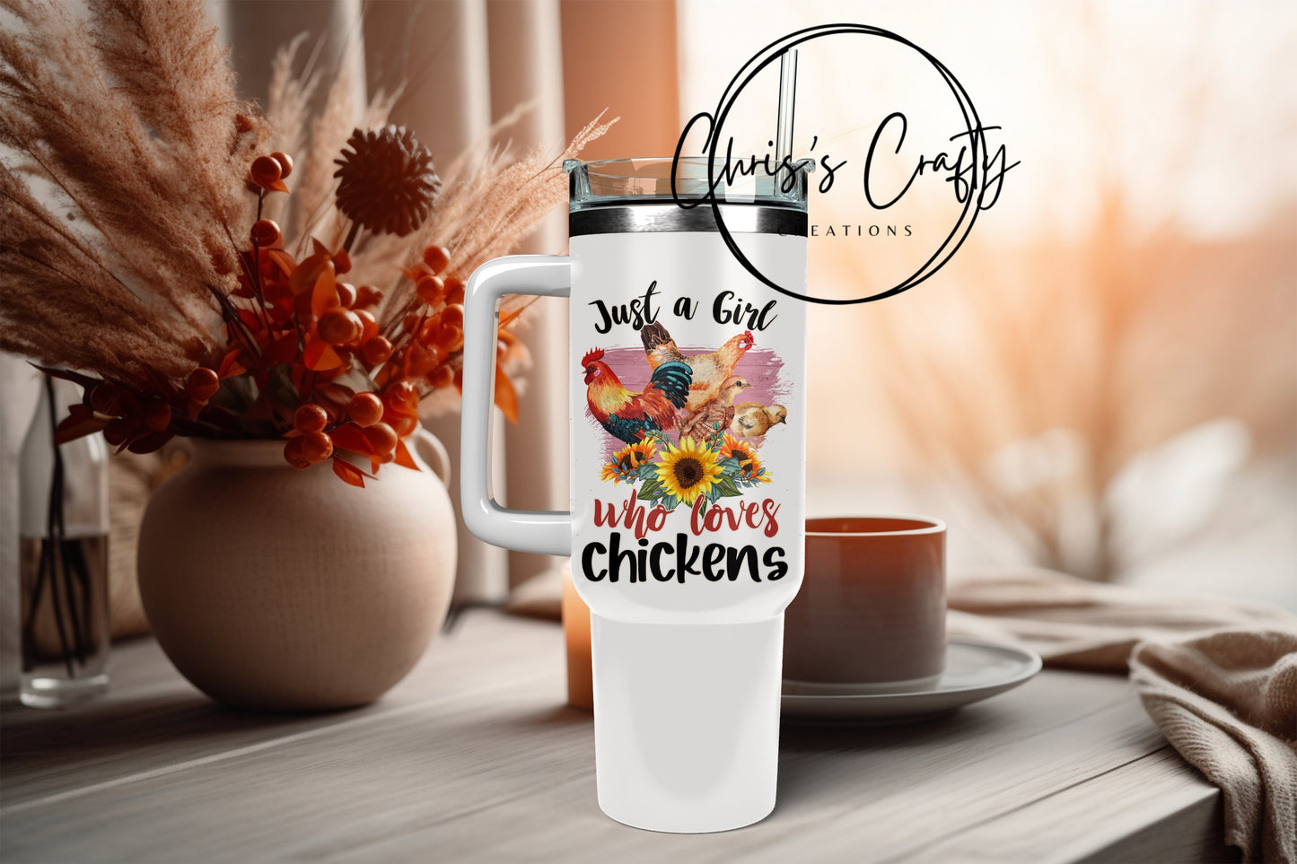 UVDTF Wrap Chickens Just a Girl Who Love 16oz Can Glass Mug Tumbler, Chicken Wrap, Ready to apply, Permanent Adhesive Waterproof