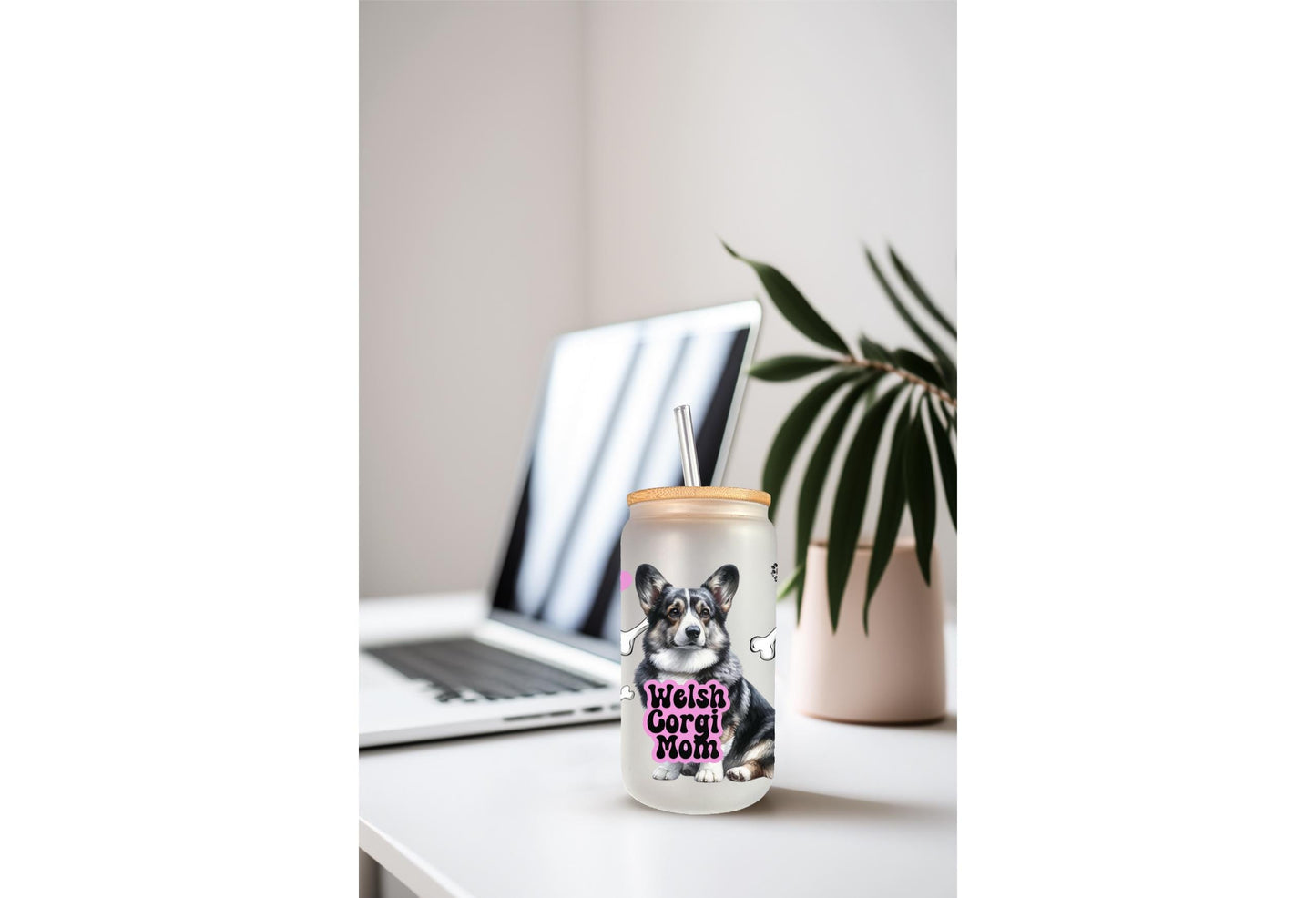 UVDTF Wrap Corgi Mom for 16oz Can Glass Mug Tumbler, Dog Mom Wrap, Ready to apply, Gifts for Her, Permanent Waterproof Adhesive