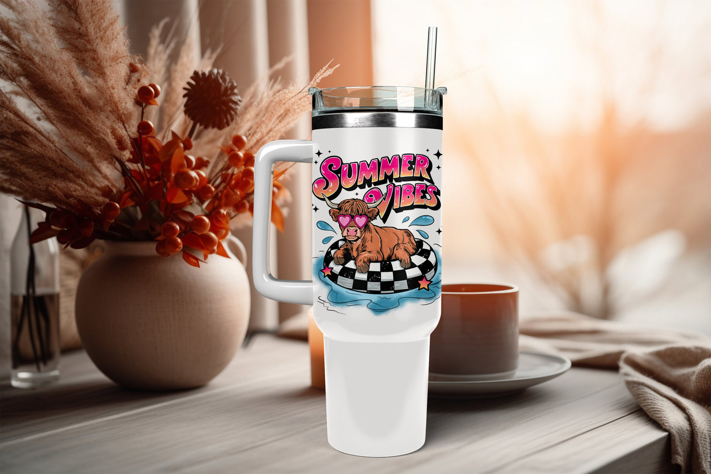 UVDTF Decal Summer Vibes Highland Cow