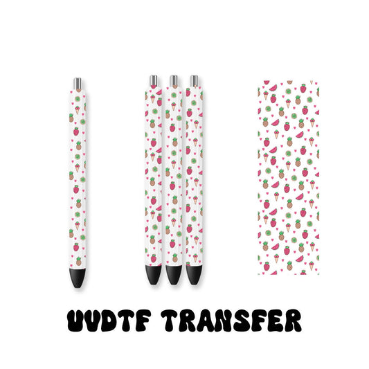 UVDTF Pen Wrap Summer Fruit, Tropical Fruit Pen wrap, Pen Wrap, Epoxy Pen Wrap, Ink Joy Pen Wrap, Permanent Waterproof Adhesive