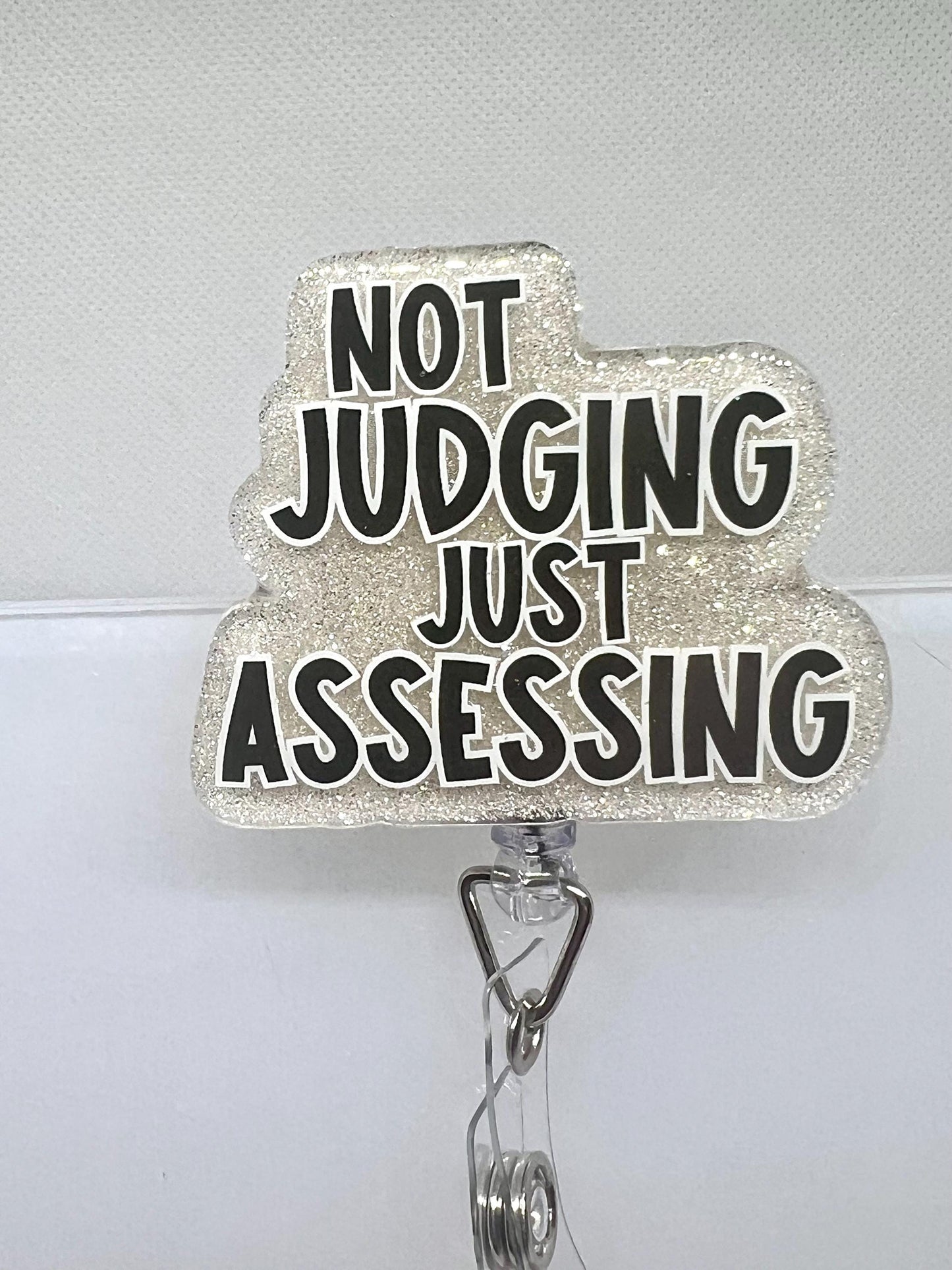 Sarcastic Saying Acrylic Blank Decal Set, DIY Badge Reels, Not Judging Just Assessing, Blank and UVDTF sticker, Unfinished Badge Reel