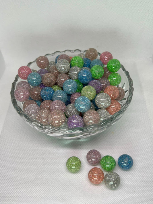 16mm Fancy Glitter Acrylic Beads, Acrylic Gumball Beads in Bulk, 16mm Beads, 16mm Bubble Gum Beads, DIY ideas