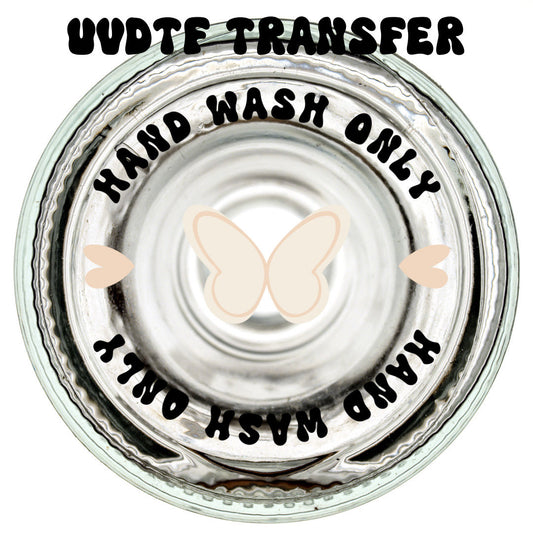 2” Round UVDTF Butterfly Hand Wash Only Transfer for glasses and cups by the sheet, Permanent Adhesive Waterproof, Ready to Apply