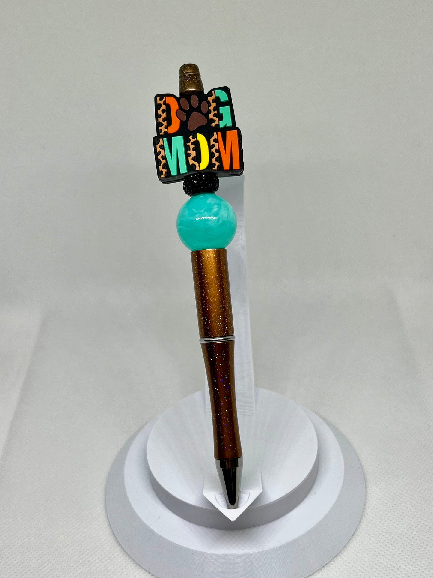 Beaded Pen Dog Mom Leopard, Sarcastic Pen, Fun Pens Acrylic Beads, Custom Pen, Retractable Ink Pen, Gifts, Graduation