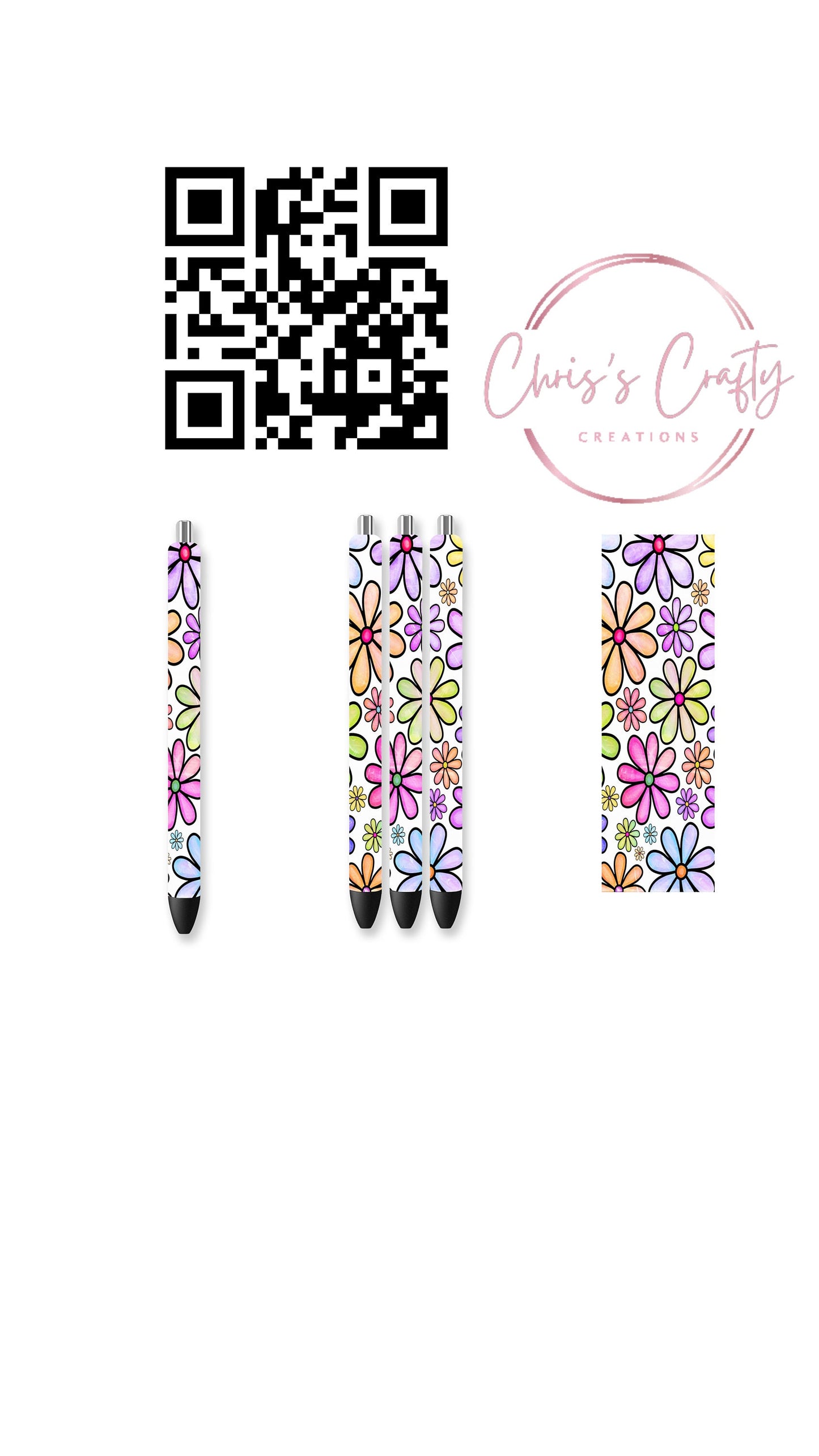 UVDTF Pen Wrap Groovy Flowers, Ready to Apply, Permanent Waterproof Adhesive, Bundle and Save