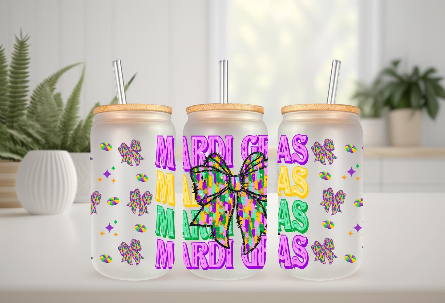 UVDTF Wrap Mardi Gras Coquette Bows