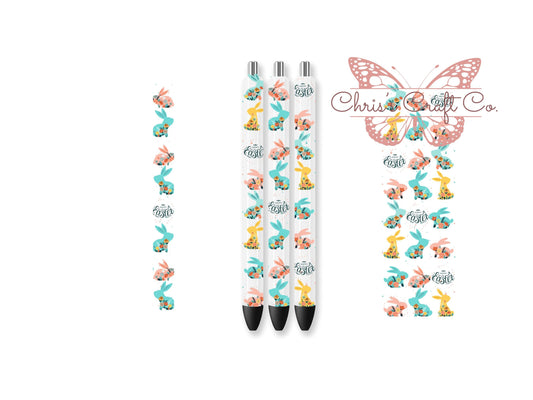 UVDTF Pen Wrap Bunny, Ready to Apply, Permanent Waterproof Adhesive