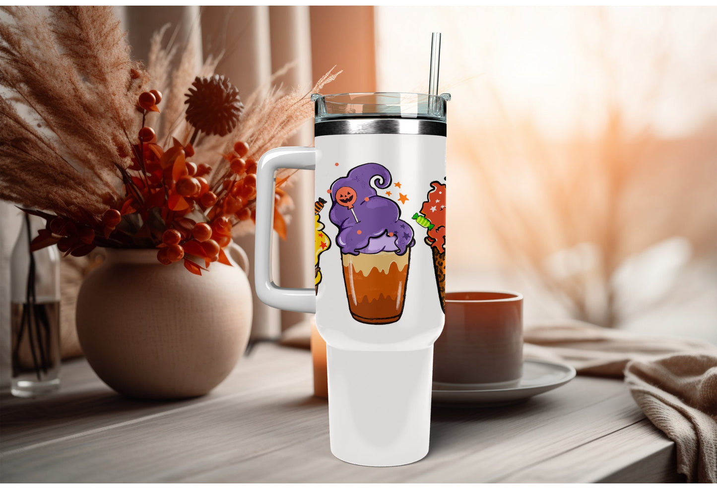 UVDTF Wrap Halloween Witches Iced Coffee for 16oz Can Glass Mug Tumbler, Halloween Wrap, Ready to apply, Permanent Waterproof Adhesive