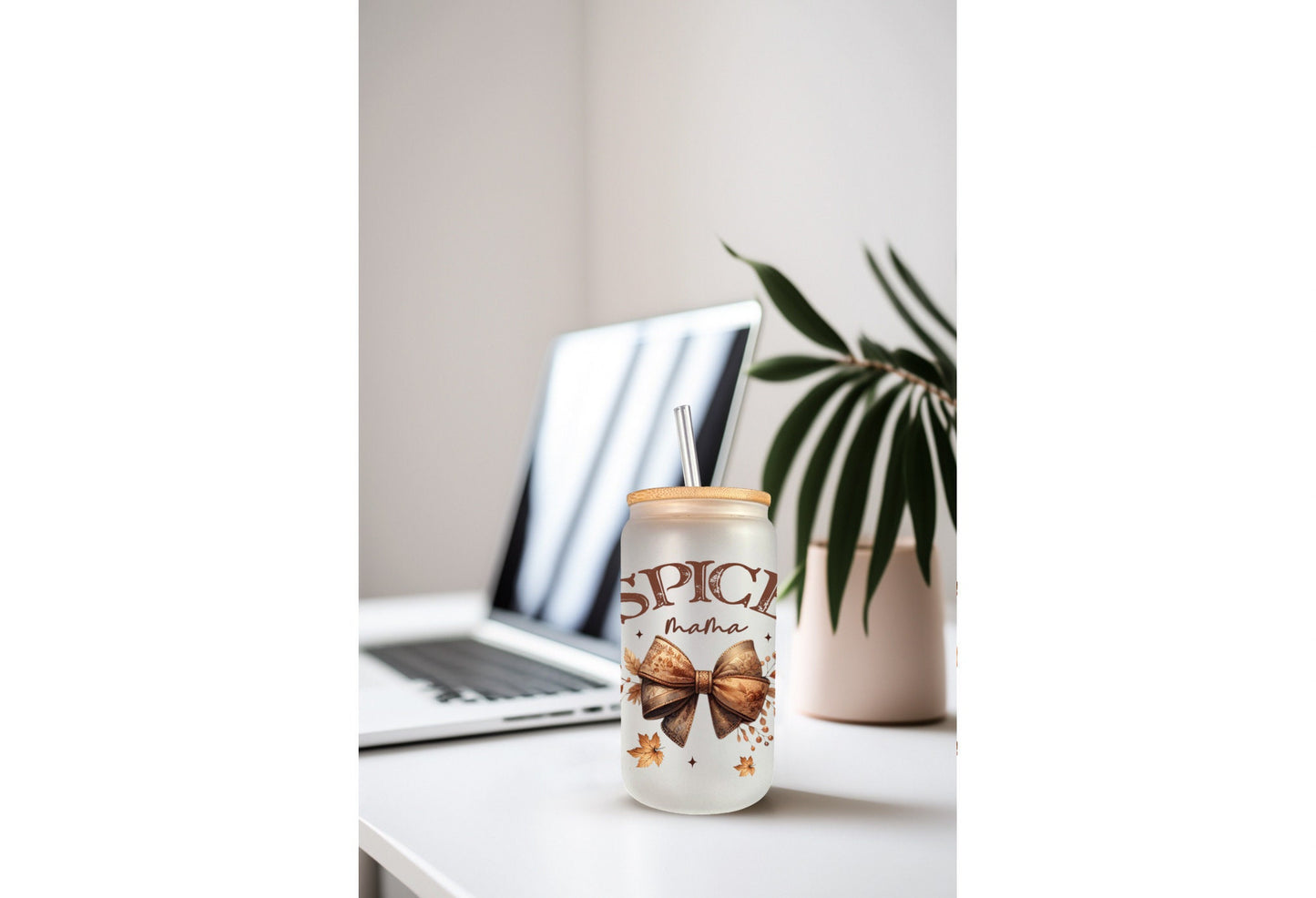 UVDTF Wrap Spice Mama Coquette Bows for 16oz Can Glass Mug Tumbler, Ready to apply, Permanent Waterproof Adhesive