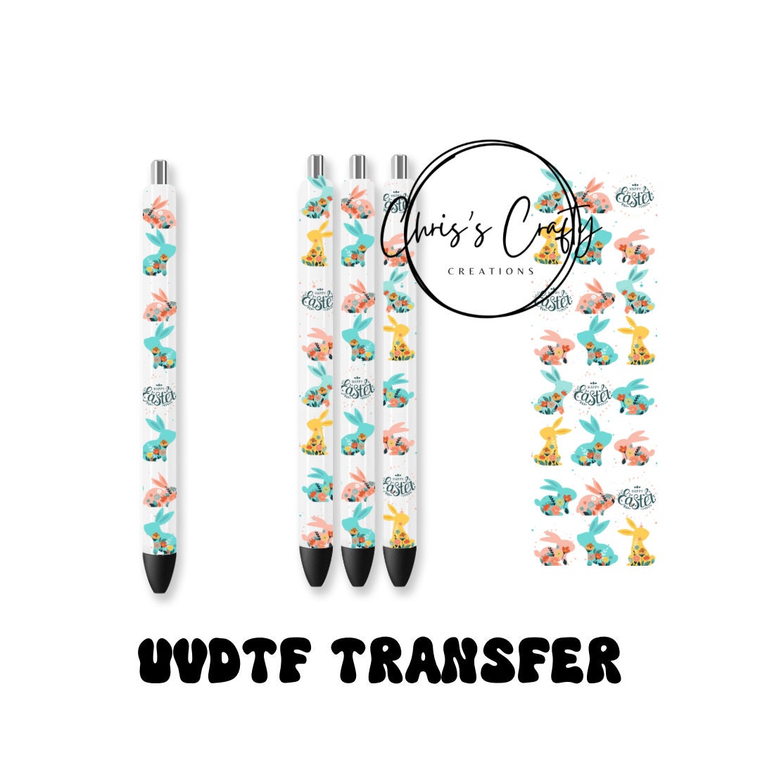 UVDTF Pen Wrap Bunny, Ready to Apply, Permanent Waterproof Adhesive