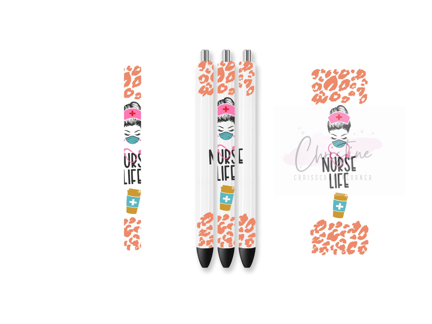UVDTF Pen Wrap Leopard Nurse, Nurse Life