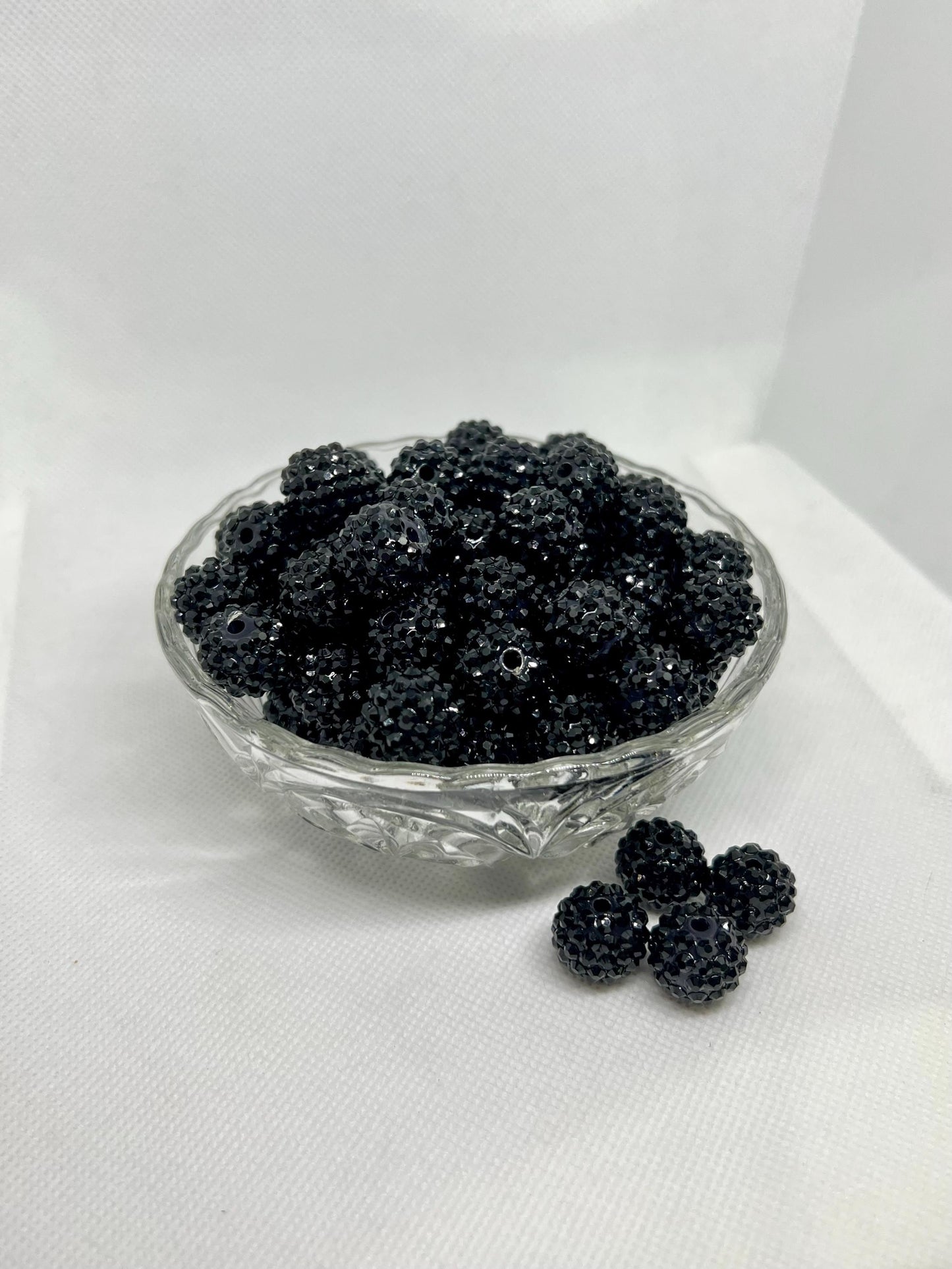 Acrylic Beads 14mm  Rhinestone Black Beads , Acrylic Gumball Beads in Bulk, 14mm Beads, 14mm Bubble Gum Beads, DIY ideas