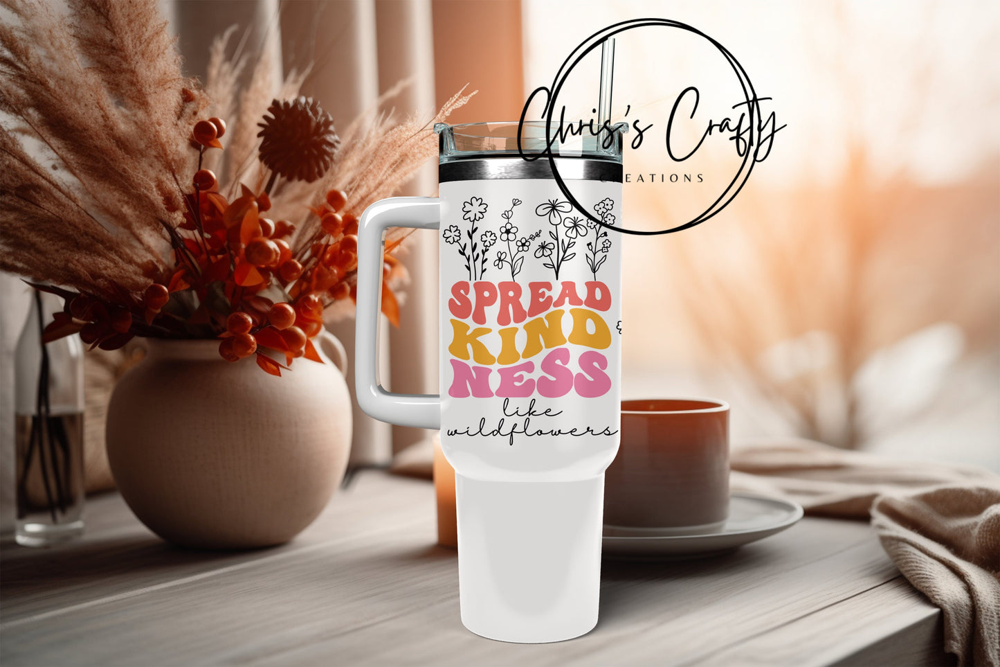 UVDTF Wrap Spread Kindness Like Wildflowers 16oz Can Wrap Mug Tumbler, Ready to apply, Permanent Waterproof Adhesive, Add on a Cup