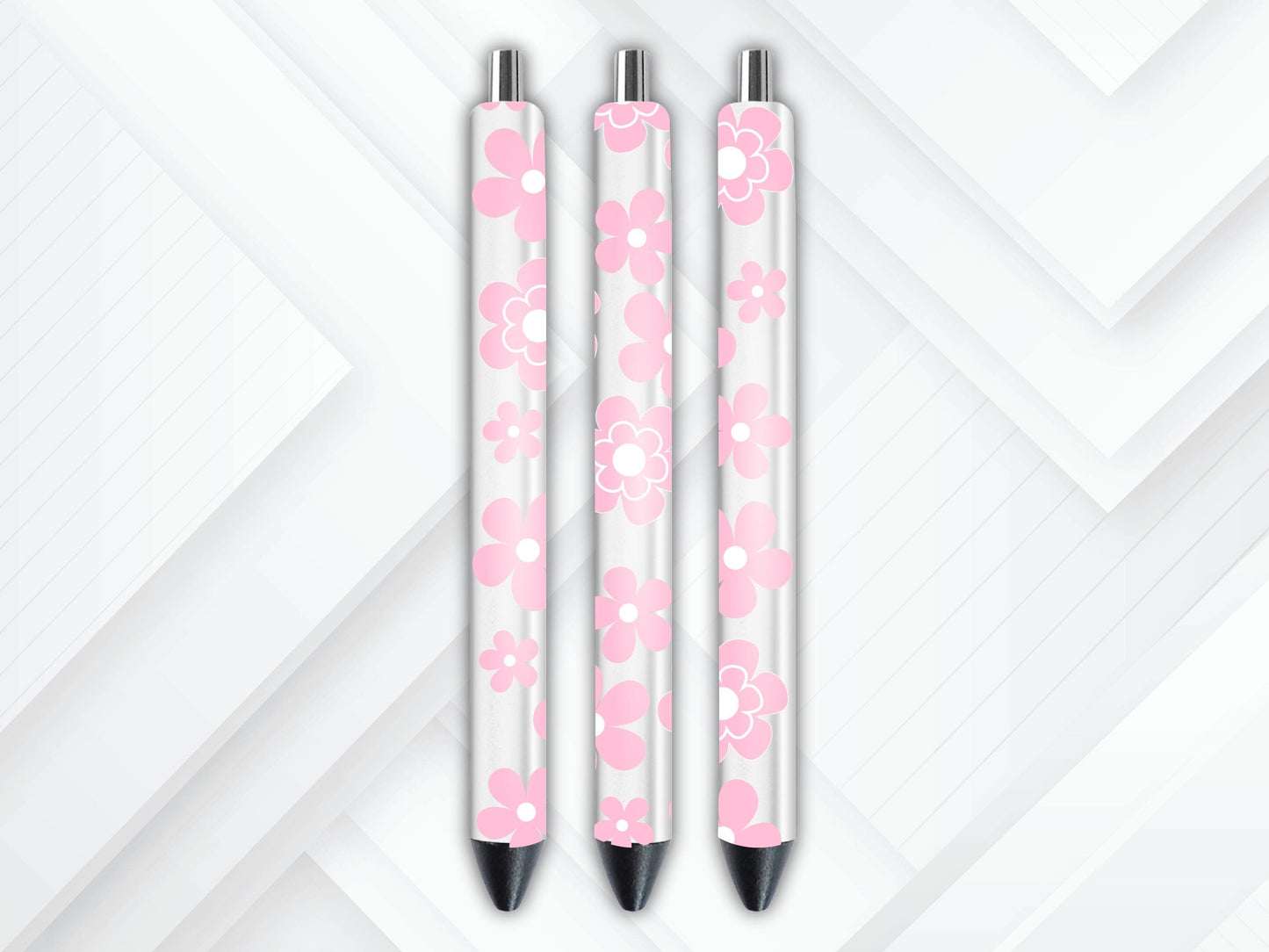 UVDTF Pen Wrap Retro Pink Daisy, Ready to Apply, Permanent Waterproof Adhesive