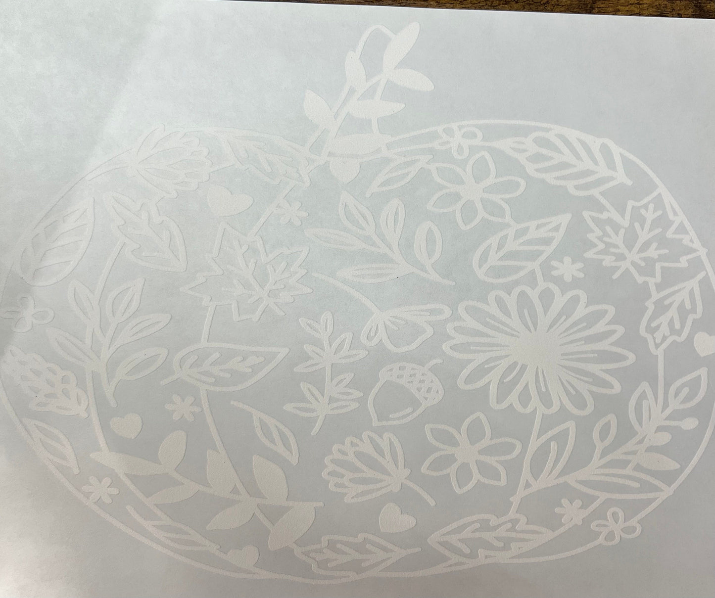 ScreenPrint Transfer Fall Floral Pumpkin, Ready to Press ScreenPrint Transfer, White Ink Screen Print Transfer