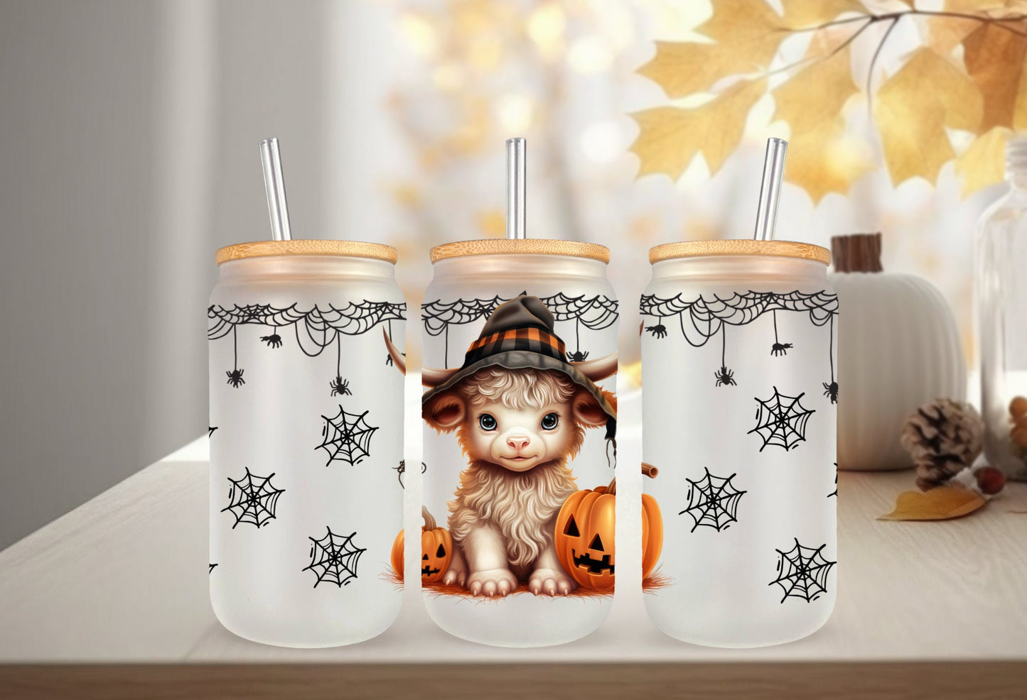 UVDTF Wrap Witch Cow Spider Webs, Halloween Wrap
