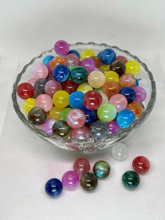 16mm Swirl Glitter Acrylic Beads, Acrylic Gumball Beads in Bulk, 16mm Beads, 16mm Bubble Gum Beads, DIY ideas, Chunky Beads