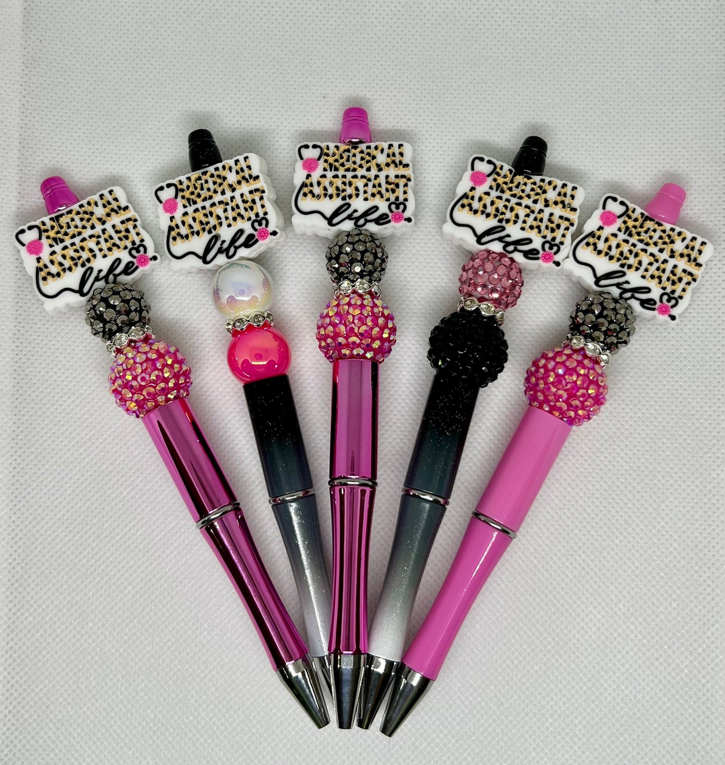 Medical Assistant Beaded Pen, Leopard Print, Sarcastic Pen, Fun Pens Acrylic Beads, Custom Pen, Retractable Ink Pen, Gifts, Graduation