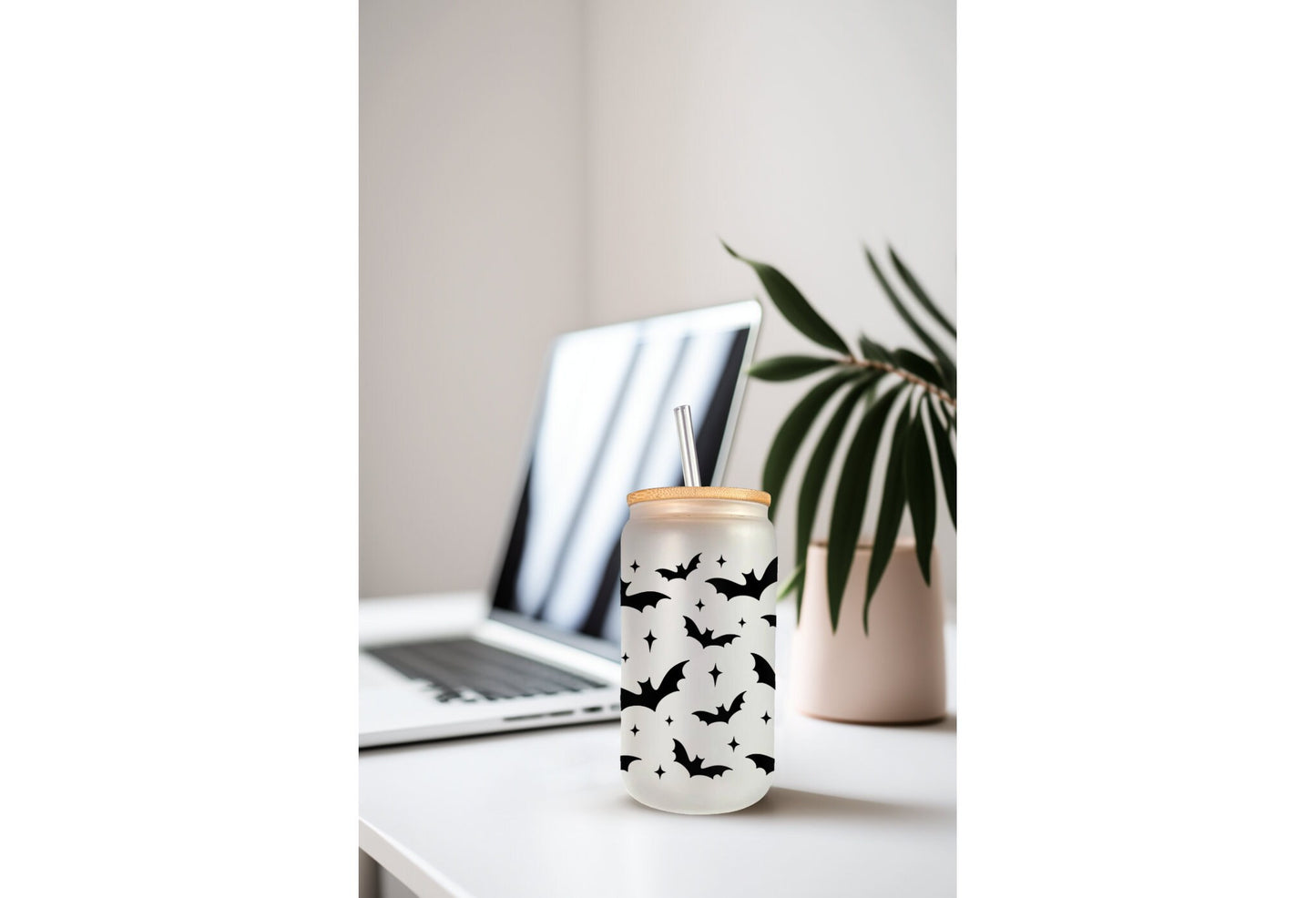 UVDTF Wrap Halloween Black Bats 16oz Can Glass, Mug /tumbler, Ready to Apply, Permanent Waterproof Adhesive