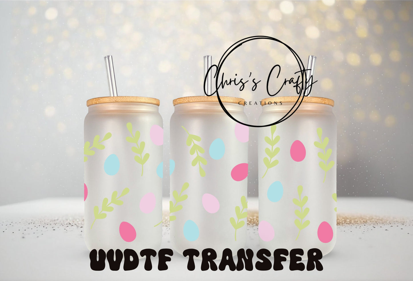 UVDTF Wrap Easter Egg 16oz Can Wrap Mug Tumbler, Easter Egg Wrap,  Ready to apply, Permanent Waterproof  Adhesive