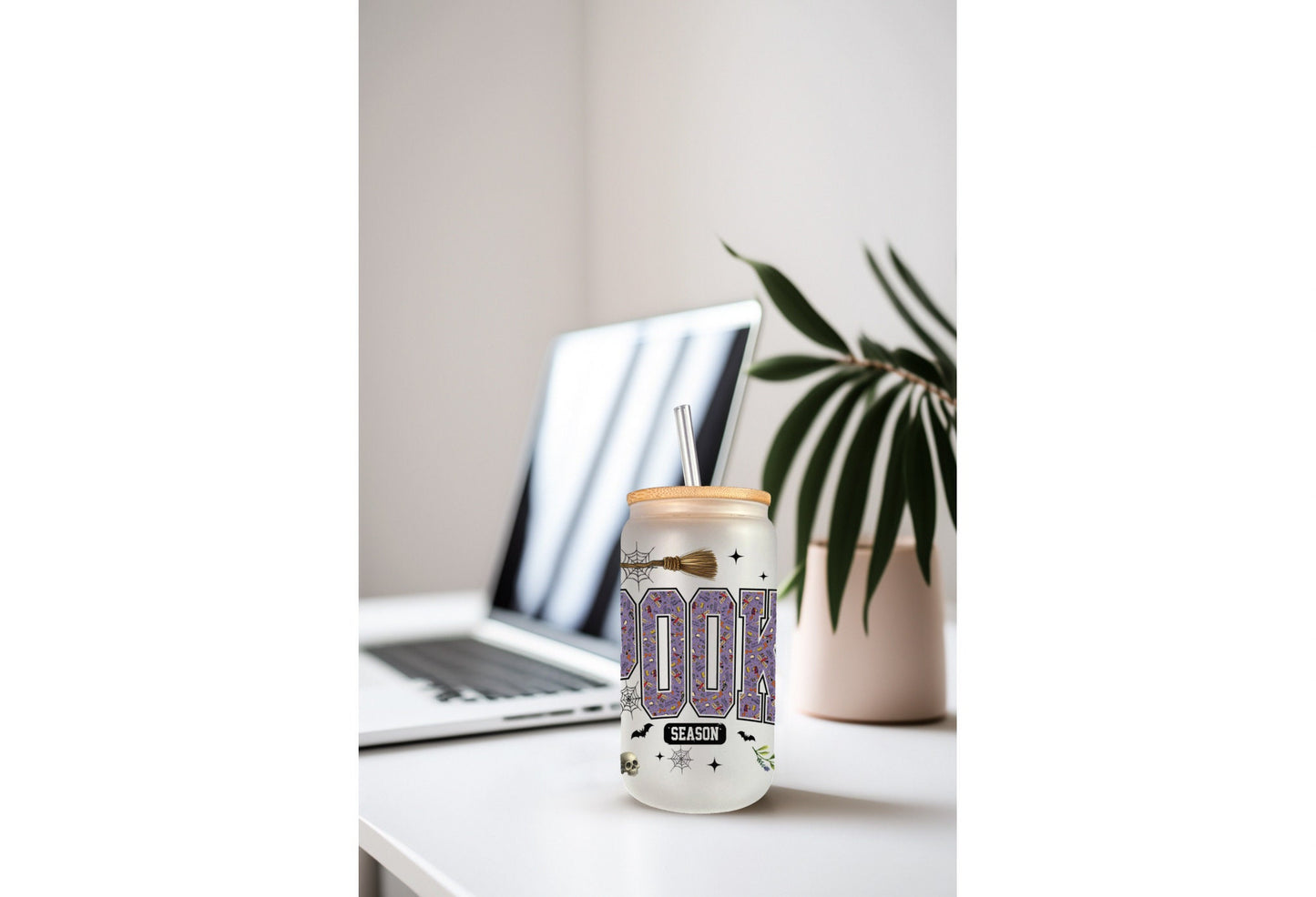 Halloween Cup Wrap - 16oz Tumbler Wrap With Witch Hat & Spooky Season Decal