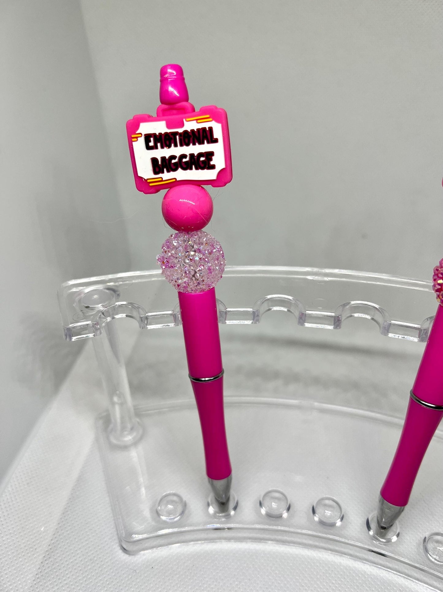 Beaded Pen Emotional Baggage, Sarcastic Pen, Fun Pens Acrylic Beads, Custom Pen, Retractable Ink Pen, Graduation