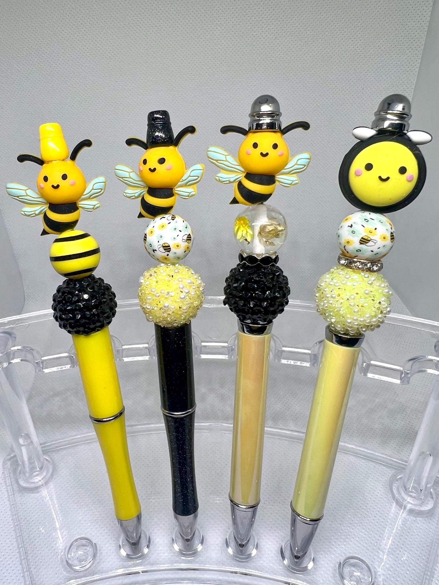 Beaded Pen Bumble Bee, Fun Pens Acrylic Beads, Custom Pen, Retractable Ink Pen, Gifts
