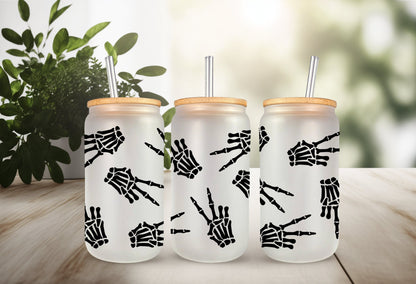 UVDTF Wrap Halloween Skeleton Hands Peace